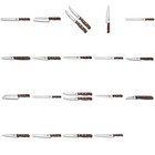 VICTORINOX Knife Set: Chef, Bread, Paring, Santoku, Steak, Wood Handle Fr Japan