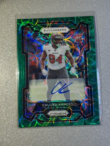 2023 Panini Prizm Calijah Kancey Auto Green Scope /75 Rookie RC SP Bucs