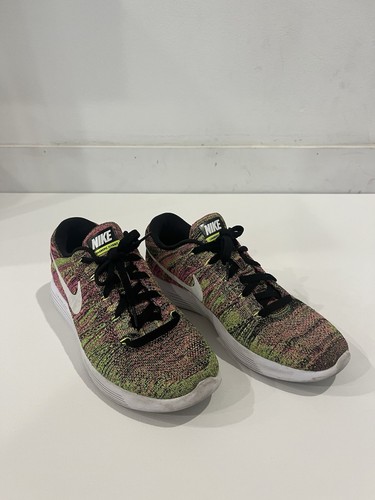 Nike Lunarepic Flyknit Low 2 Mens Size 9 Shoes Trainers Unlimited Green Pink - Picture 4 of 9