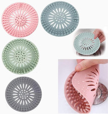 4Pcs Hair Catcher Shower Drain Cover, Hair Stopper Drain Protector Universal Rub