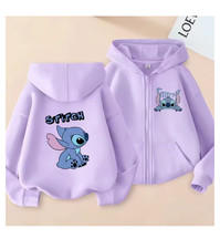 Lilo  Stitch Kids Zip Up Hoodie Sweatshirt Funny Casual Top