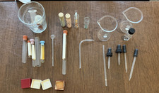 Vintage Pyrex Beakers - Test Tubes - Litmus Tests - droppers slides  LOT