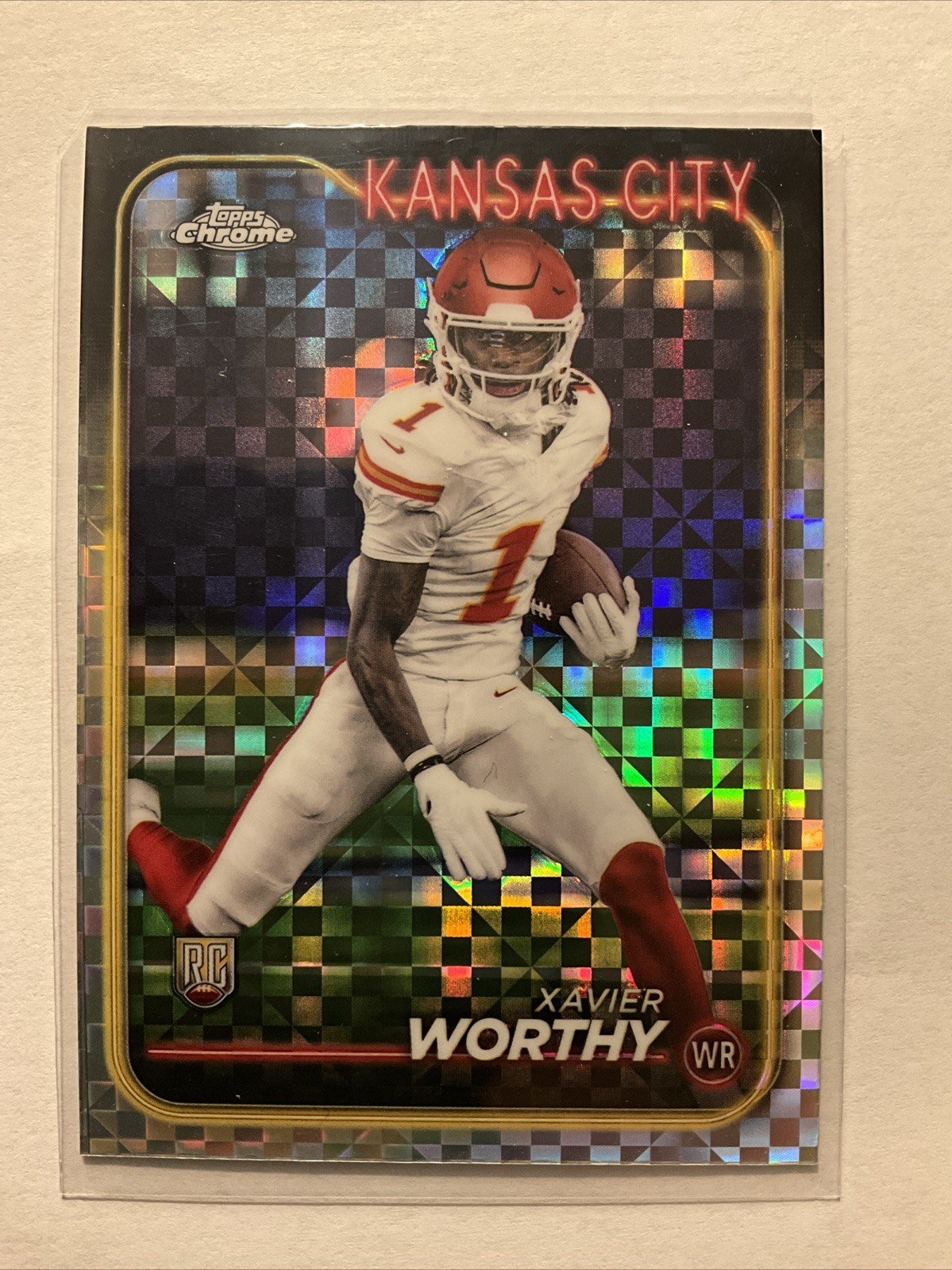 2024 Topps Chrome - Xavier Worthy RC #208 - Xfractor Kansas City
