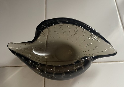Lovely Whitefriars Glass Twilight 9558 Controlled Bubble Shell Dish/Bowl 16.5cm - Picture 1 of 5