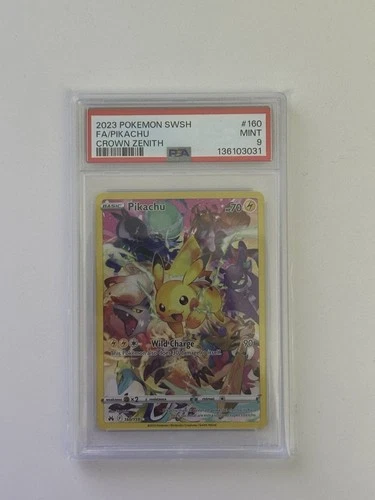 Pikachu 160/159 Pokemon PSA 9 MINT Crown Zenith Secret Rare Full Art