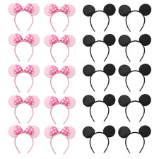 20 PCS Mouse Ears Headbands for Birthday Party Theme Park Costume Play Celebrati