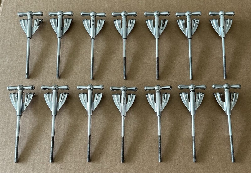 Vintage 60's Ludwig Bass Drum Club Date 5.25" Bowtie T-Rods & Claws Lot Of 14