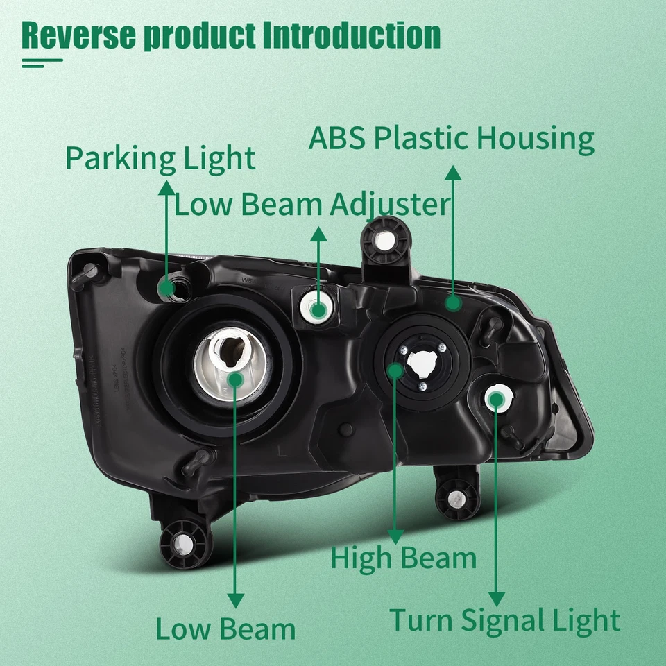 Conjunto de faros para Dodge Grand Caravan 2011-2020 par carcasa faros negros Foto 3 de 4