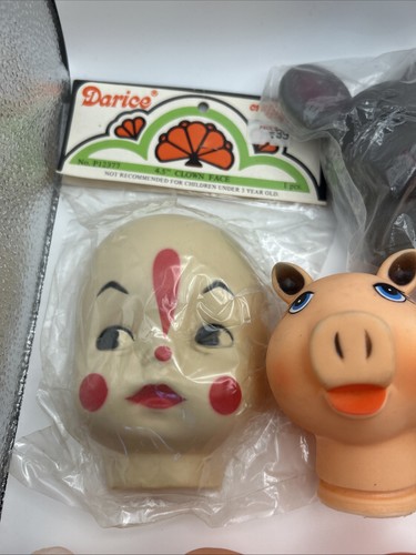 Lotto Animali Personaggi Teste Volti Bambola Vintage Maiale Clown Decorazione Halloween - Foto 2 di 8