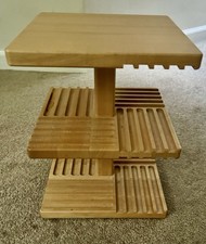 Vintage JK Adams Dorset VT Wood CD Rack Holds 40 Discs Carousel Lazy Susan