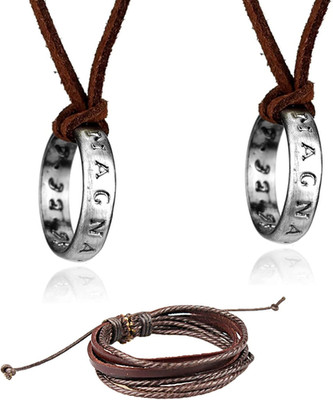 Uoyu 3 Pcs Uncharted Drake Ring Necklace Unisex Multilayer Leather Adjustable Br