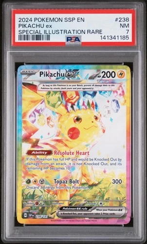 2024 POKEMON SSP EN-SURGING SPARKS SPECIAL ILLUSTRATION RARE PIKACHU EX PSA 7