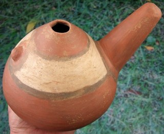 Super Fine Arkansas Long Neck Effigy Pottery Water Bottle with COA Arrowheads