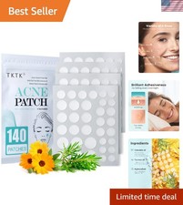 140 Count Invisible Acne Patch Set   4 Sizes with Tea Tree  Calendula Oil