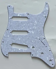 For Fit Fender Strat Floyd Rose Tremolo SSS Guitar Pickguard 4 Ply White Pearl