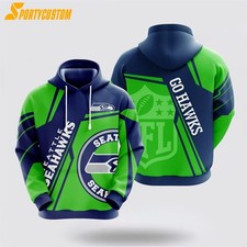 Seattle Football Team Seahawkss 3D Hoodie, Unisex Adults S-5XL