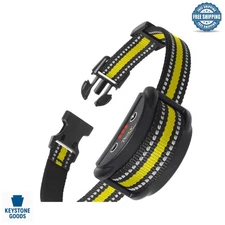 Yellow Dog Bark Collar with Beep and Shock for All Breeds – Adjustable Levels