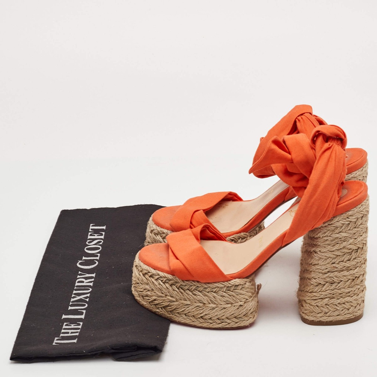 Christian Louboutin Mariza du Desert Size 37 Orange Canvas