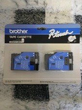 NOS Brother P-touch Tape Cassette 2 Pcs 25 Feet 12 Mm Instant Lettering Black