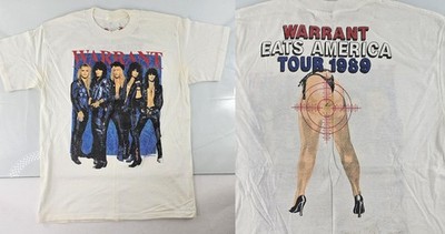 2 Sides WARRANT Band Eats America Tour Shirt White Unisex S-5XL E1863