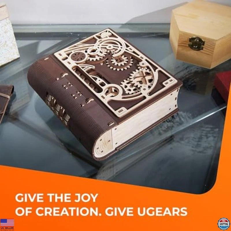 Kit Modelo Rompecabezas Madera 3D Libro de los Secretos UGEARS - Caja Mecánica Rompecabezas Foto 4 de 4
