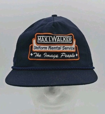 VINTAGE Max Walker Uniform Rental Trucker Hat Rope Snapback Advertising Cap USA
