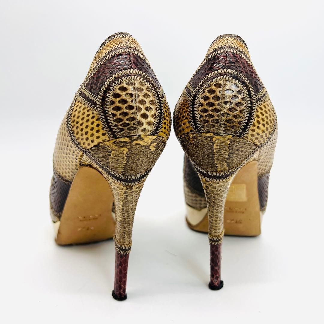 Gucci Tom Ford Python Snakeskin Platform Heels 35… - image 4