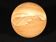 Big! Picture STONE SPHERE with Contrasting Lines of Hematite! Utah 470gr