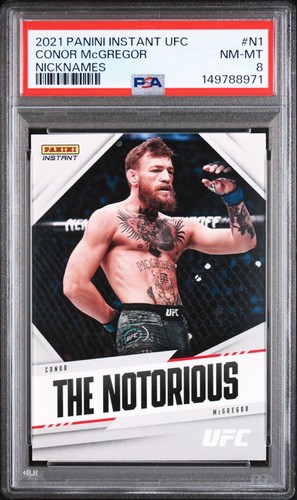 PSA 8    Conor McGregor THE NOTORIOUS 2021 Panini Instant UFC Nicknames #N1 /325