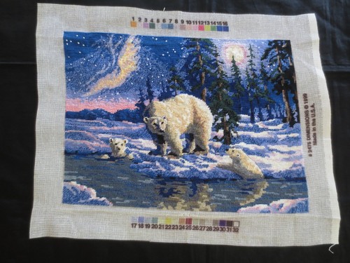 Completed Dimensions POLAR REFLECTIONS NEEDLEPOINT Panel--Design 15-1/2"x11-1/2" - Afbeelding 2 van 5