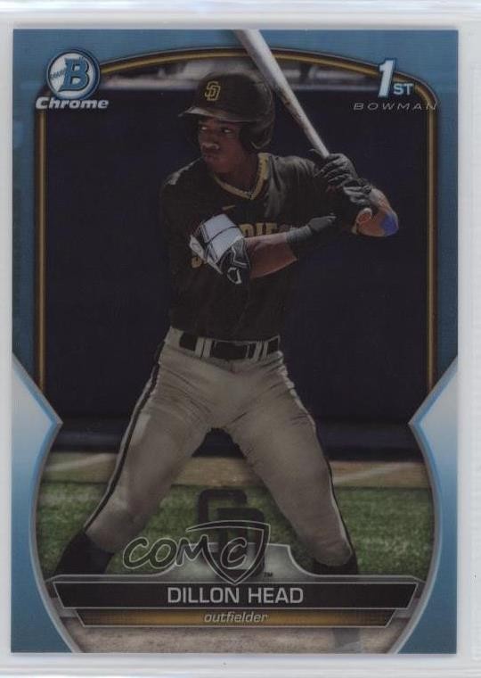 2023 Bowman Draft Chrome Sky Blue Refractor Dillon Head #BDC-7 12l4