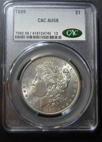 1889 Morgan Silver Dollar - CAC AU58