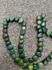 Wonderful Tibetan Natural Old Agate Dzi 60 Beads Short Necklace  