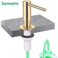 Brass Kitchen Soap Dispenser Built In Sink Extension Tube Kit Gold Metal Pump