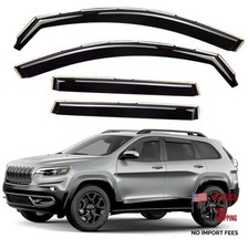 Window Deflectors Smoke Tinted In-Channel Side Window Vent Visor Black
