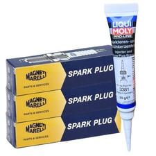 3x MAGNETI MARELLI Zündkerzen + LIQUI MOLY Fett für 159 BMW 7 E32 8 E31 BLS