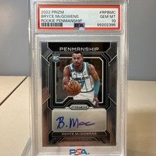2022 Panini Prizm Bryce McGowens RC AUTO Rookie Penmanship PSA 10 RPBMC
