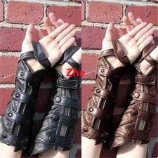 Medieval Bracer Men's Faux Wrist Armor Knight Guard Steampunk Leather Gloves Arm