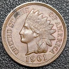 1901 Indian Head Copper Cent 1C - NICE UNC! - Old Glory C&C Weekly 1c Auction!