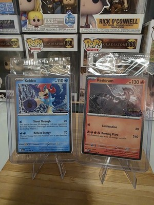 Pokemon TCG Keldeo 019/086 Chaos Rising Stamped Promo Card  & RESHIRAM 017/094 