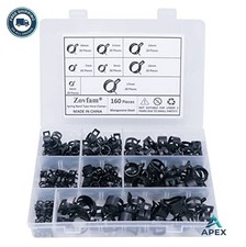 Spring Hose Clamp Assortment Kit 160 Piece 8 Sizes 6-17 mm Fuel Line Vacuum