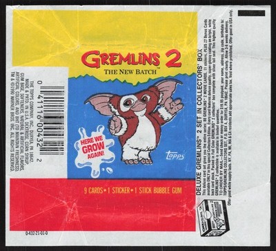 1990 Topps Gremlins II 2 Opened Wax Pack Wrapper DD124
