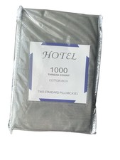 1000 thread count cotton rich two standard pillowcases in a grey color