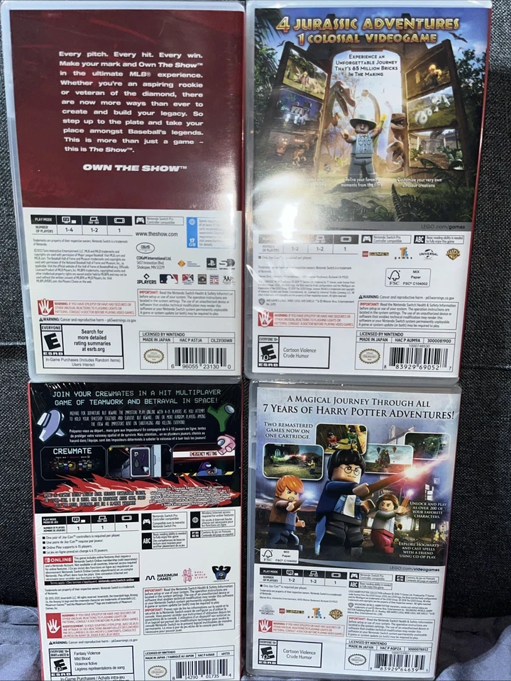 Nintendo Switch Game 4 Game Lot Bundle: Lego JW, Lego HP, The Show ‘22, Among Us - Image 2 of 4