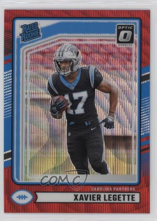 2024 Donruss Rated Optic Preview Red Wave Prizm Xavier Legette Rookie RC 14ql