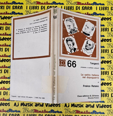 Book libro LA SATIRA ITALIANA NEL DOPOGUERRA 66 Franco Ratano G.D'ANNA 1976(L92)