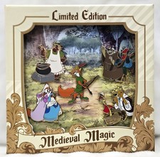 Disney Pin Trading - Medieval Magic LE 1000 Robinhood Boxed Set of 5 Pins