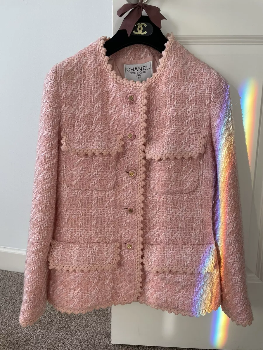 Chanel Pink Wool Boucle Jacket, 1993 (Very Good), Apparel