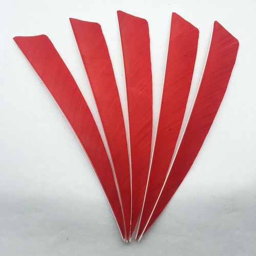 100pcs 5" Shield Cut Archery Fletches Red White Black Feather Fletchings - RW - Picture 3 of 15