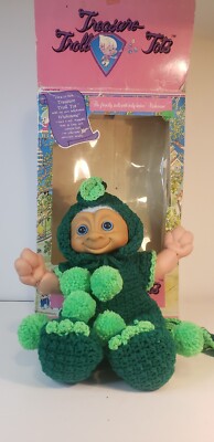 1991 Treasure Troll Tot 14'' Doll Bellybutton Wishstone Vintage Dragon Outfit
